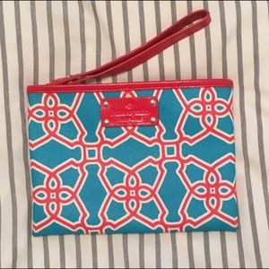 Red and blue Kate Spade wristlet